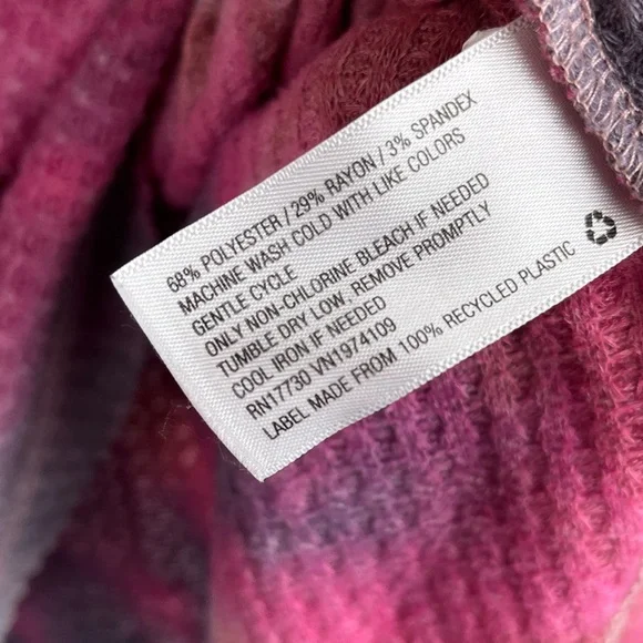 Wild Fable Tie Dye Waffle Knit Thermal Top Long Sleeve Oversized V-neck Large - Picture 10 of 10